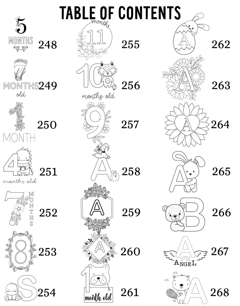 Table des matières modèles initiales