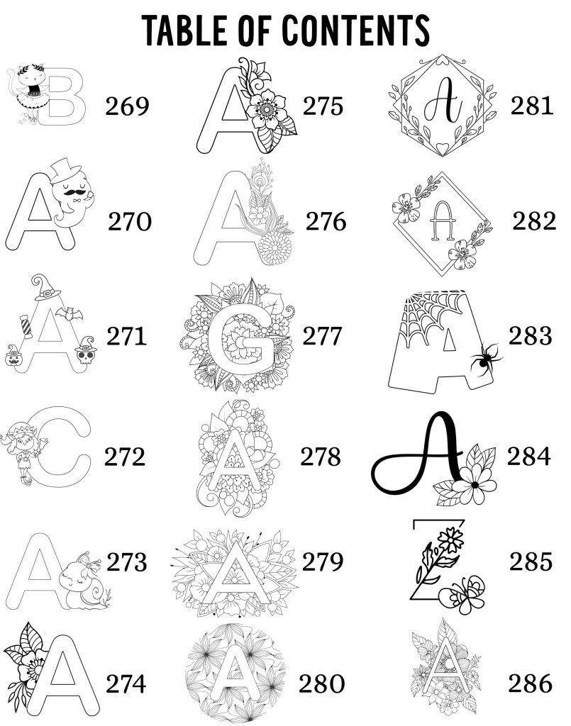 Table des matières modèles initiales