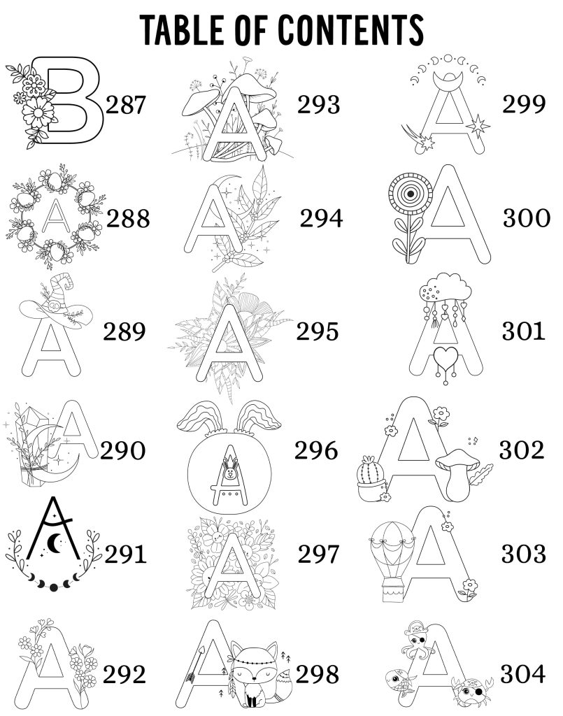 Table des matières modèles initiales