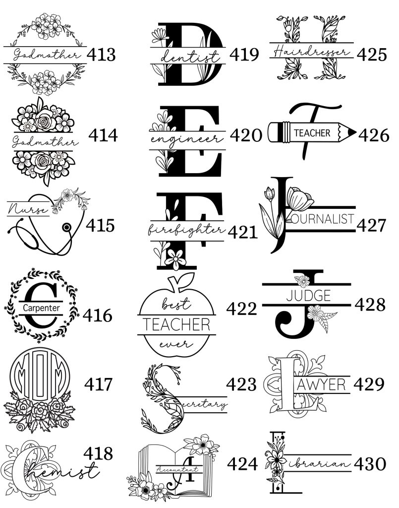 Table des matières modèles initiales