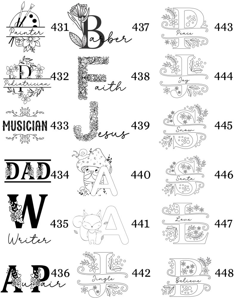 Table des matières modèles initiales
